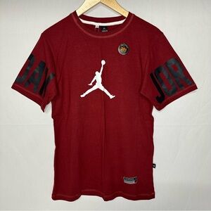 Air Jordan Jumpman Flight Tee Shirt Maroon Red White Logo Men’s Size Medium